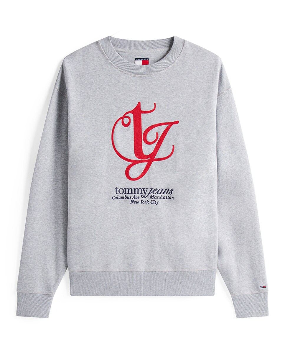 Sweatshirt Regular Fit com Gola Redonda Cinzento-3