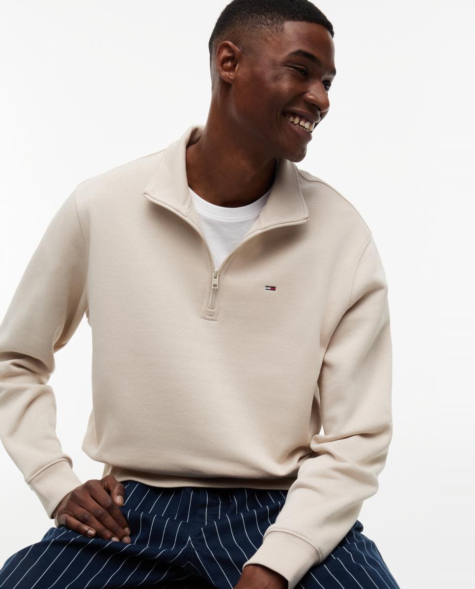Sudadera de hombre con cierre de cremallera 1/4 - Tommy Jeans - Beige Beige-3