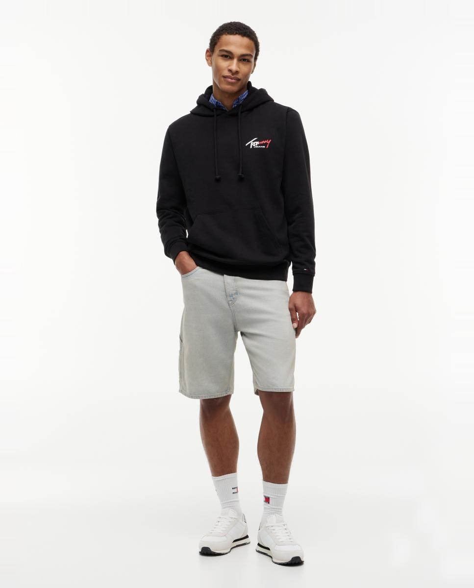 Sudadera de hombre con capucha, corte regular y logotipo en el pecho - Tommy Jeans - Negro Negro-5