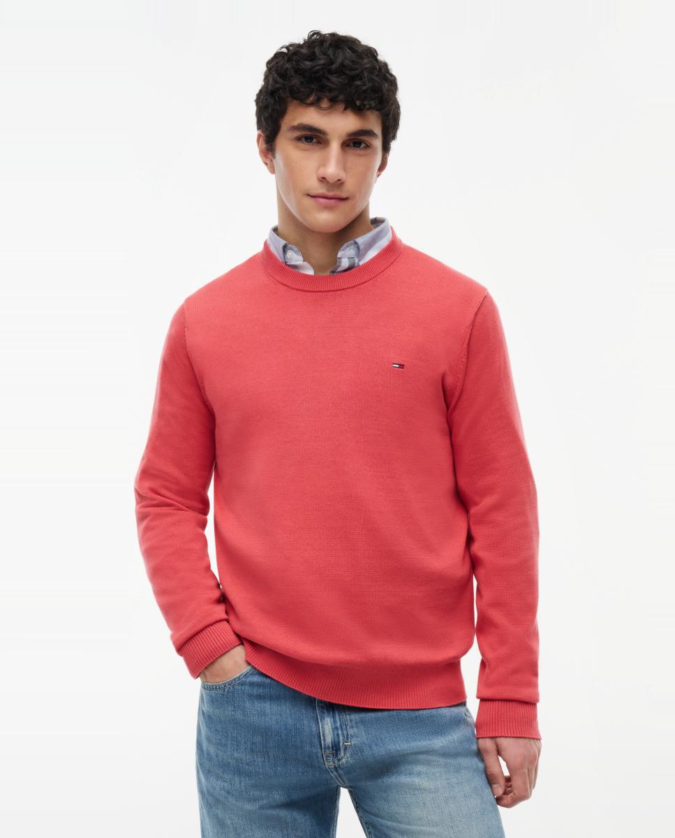 Tommy Jeans - Jersey ligero de hombre con corte slim y logotipo en el pecho.