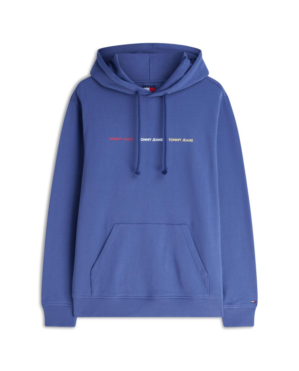 Sudadera con capucha de hombre y logo repetido en el pecho - Tommy Jeans - Azul Azul-4