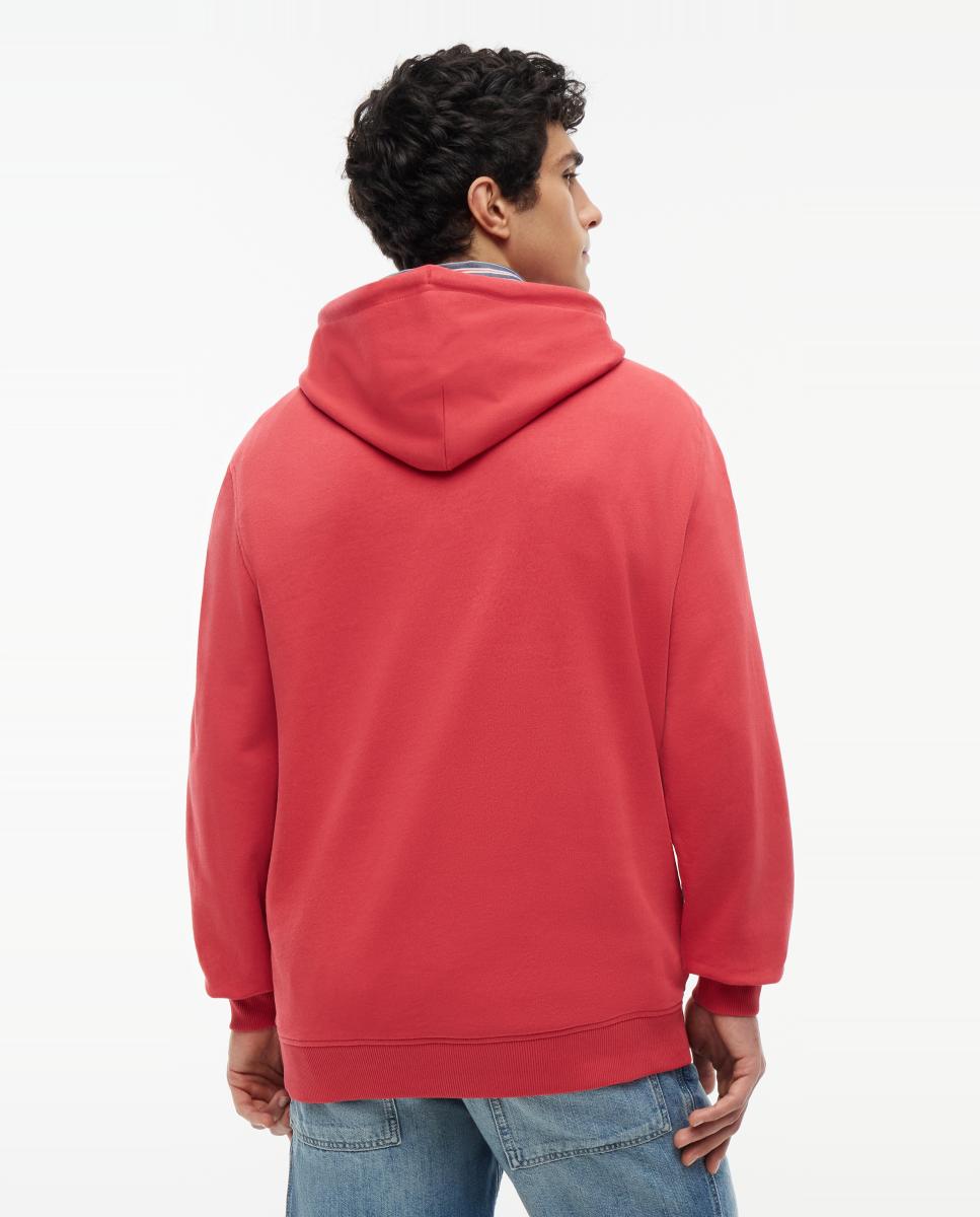 Sweatshirt com Capuz e Logótipo Repetido no Peito Coral-3