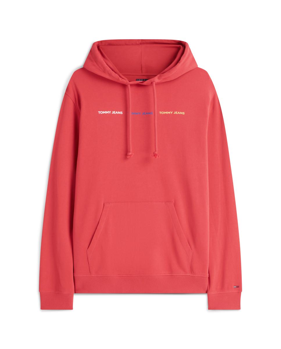 Sweatshirt com Capuz e Logótipo Repetido no Peito Coral-5
