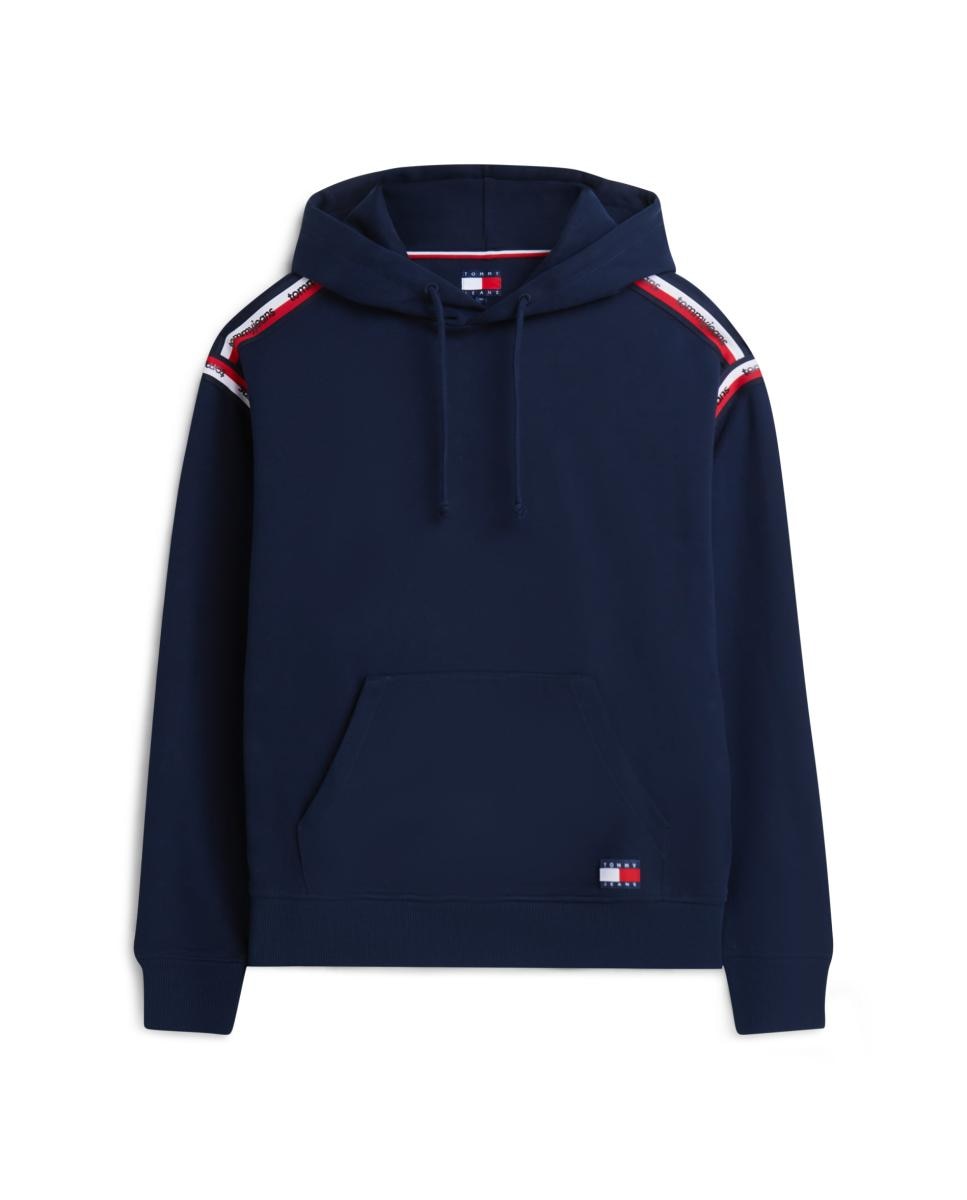Sudadera de hombre con capucha, corte regular y detalle de cintas con logo en los hombros - Tommy Jeans - Azul marino Azul marino-4