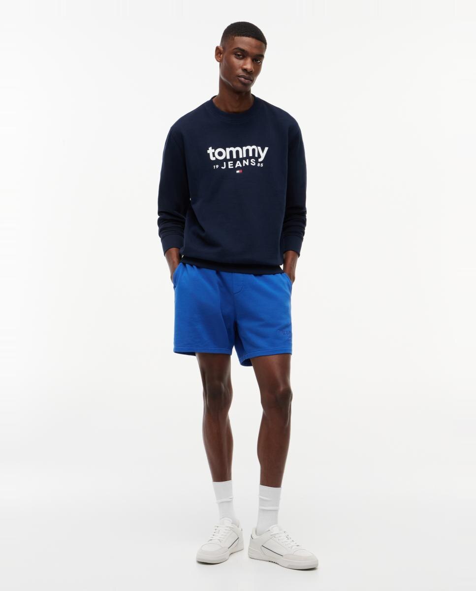 Sudadera de cuello redondo con corte regular y logo Tommy Jeans estampado en el pecho - Azul marino Azul marino-5