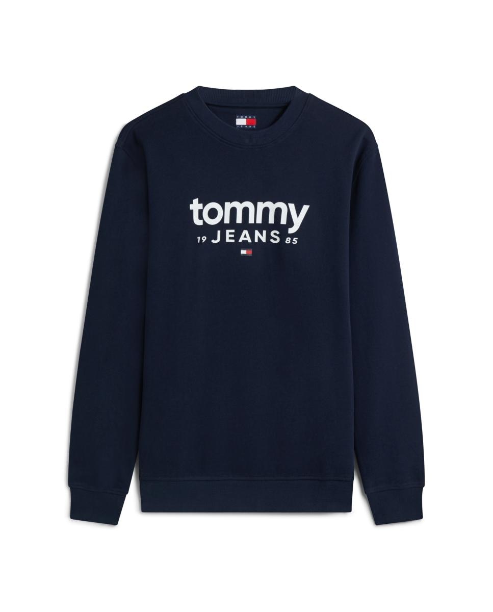Sudadera de cuello redondo con corte regular y logo Tommy Jeans estampado en el pecho - Azul marino Azul marino-4