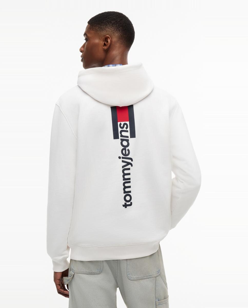 Sudadera con capucha de corte regular y logo Tommy Jeans estampado en el pecho - Blanco Blanco-2