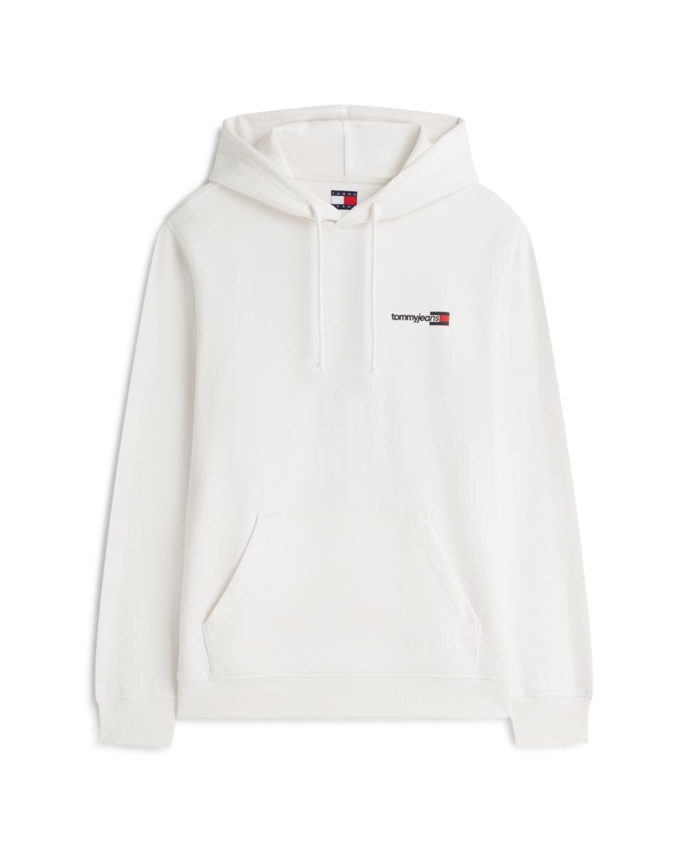 Sudadera con capucha de corte regular y logo Tommy Jeans estampado en el pecho - Blanco Blanco-4