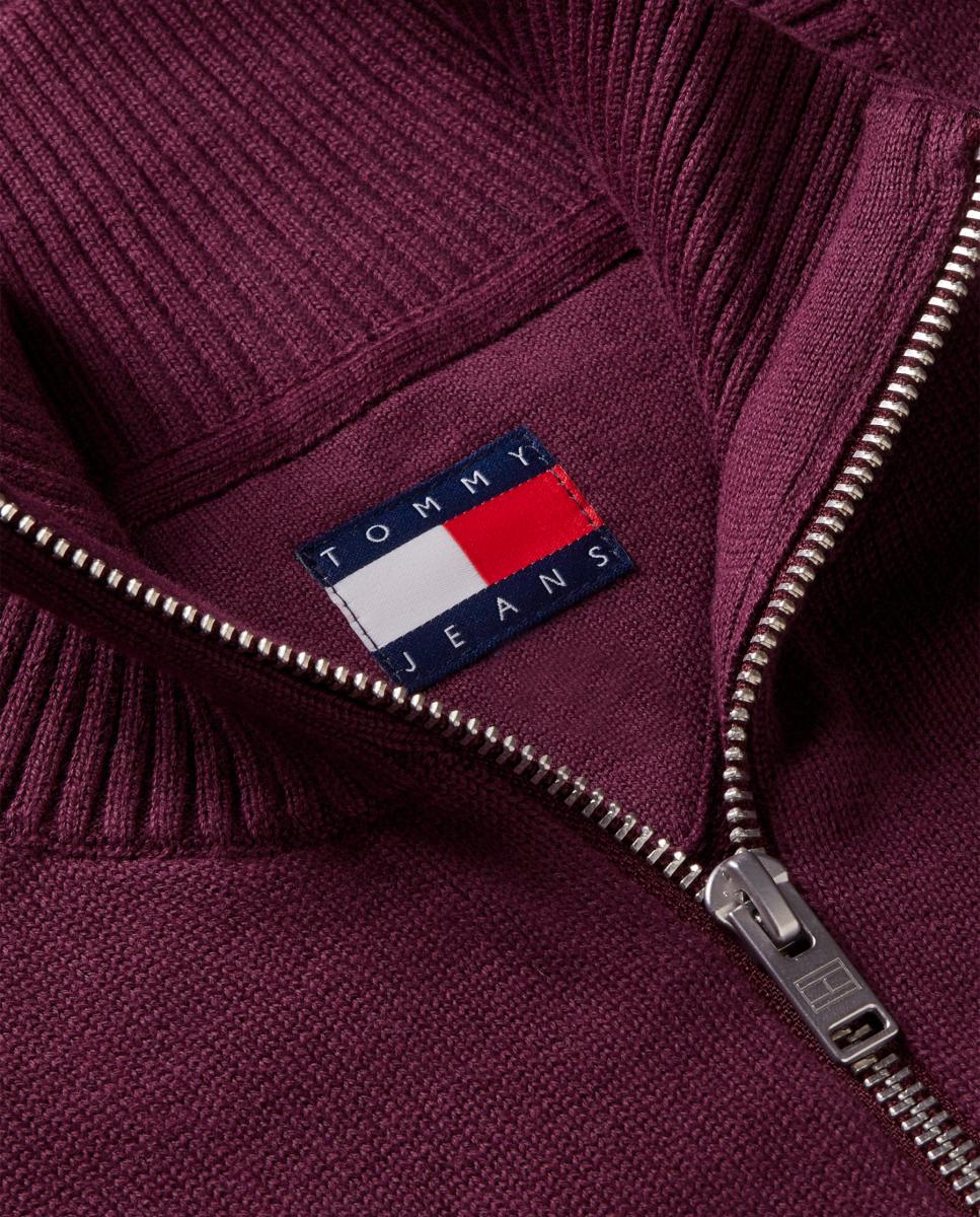 Malha TJM Slim Ess Light ¼ Zip Swtr Ext Bordeaux-5