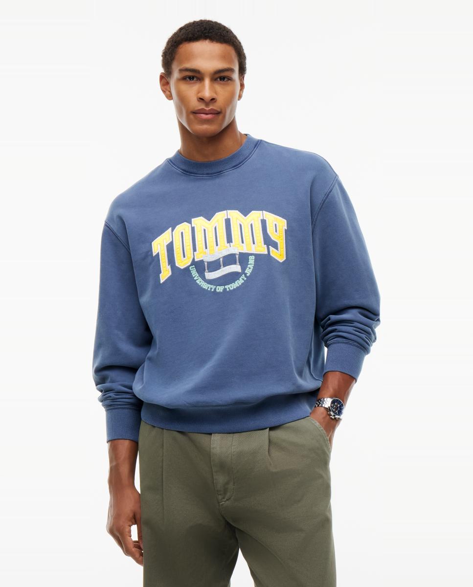 Imagen 0 de Sudadera TJM RLX Varsity Crest Cnck de Tommy Jeans Azul marino