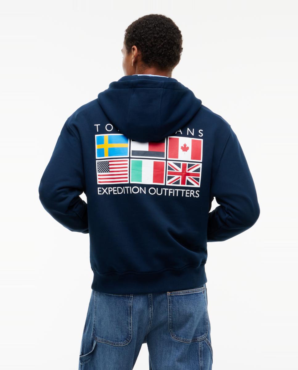 Sweatshirt com Capuz Outdoors Azul-marinho-2