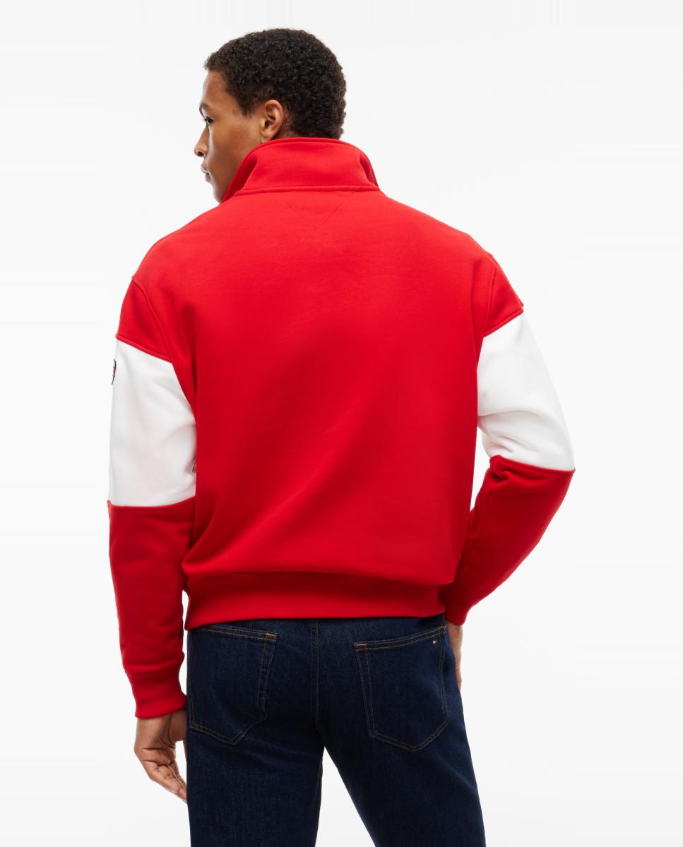 Sweatshirt Outdoors Zip Mock Vermelho-2