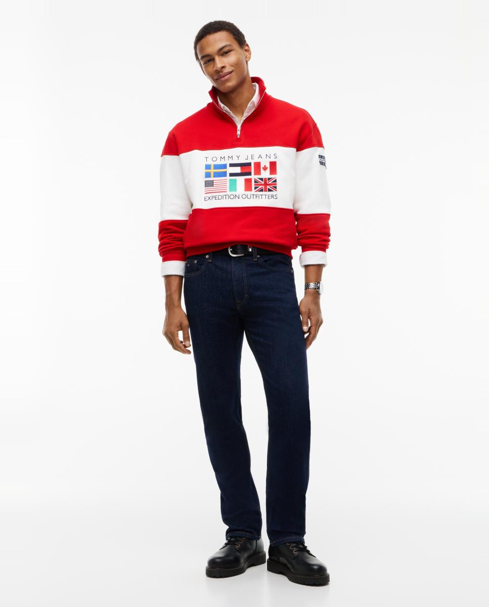 Sweatshirt Outdoors Zip Mock Vermelho-6