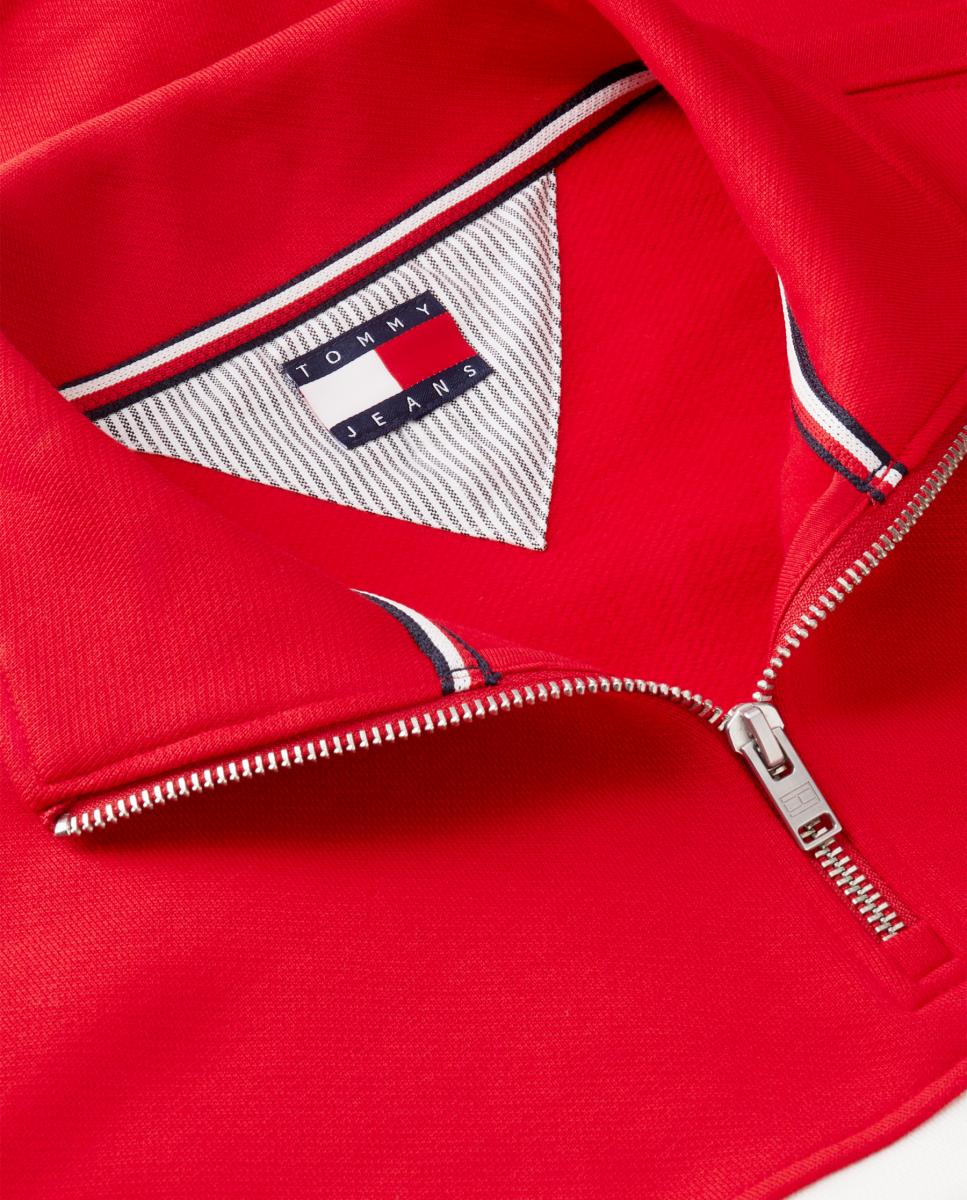 Sweatshirt Outdoors Zip Mock Vermelho-5