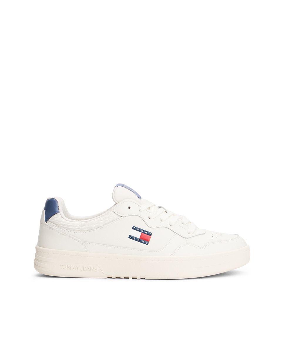 Sapatilhas com Calcanhar em Contraste Branco-1