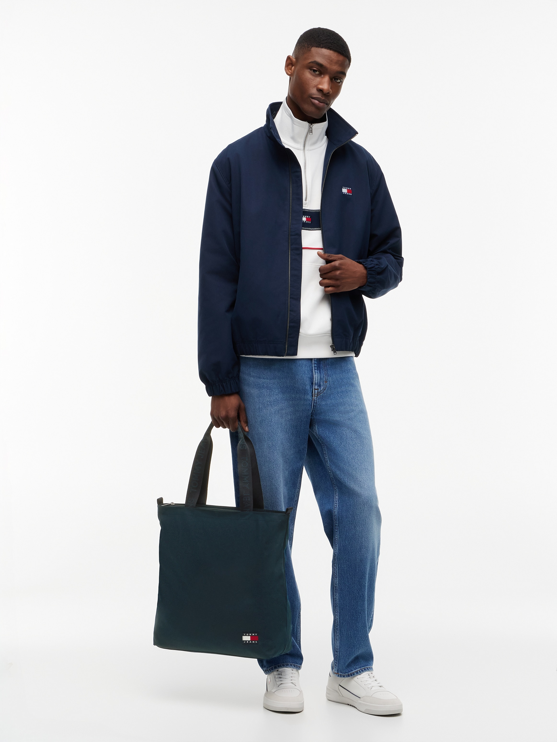 Mala Tipo Tote de Desenho Funcional com Logótipo Azul-marinho-2