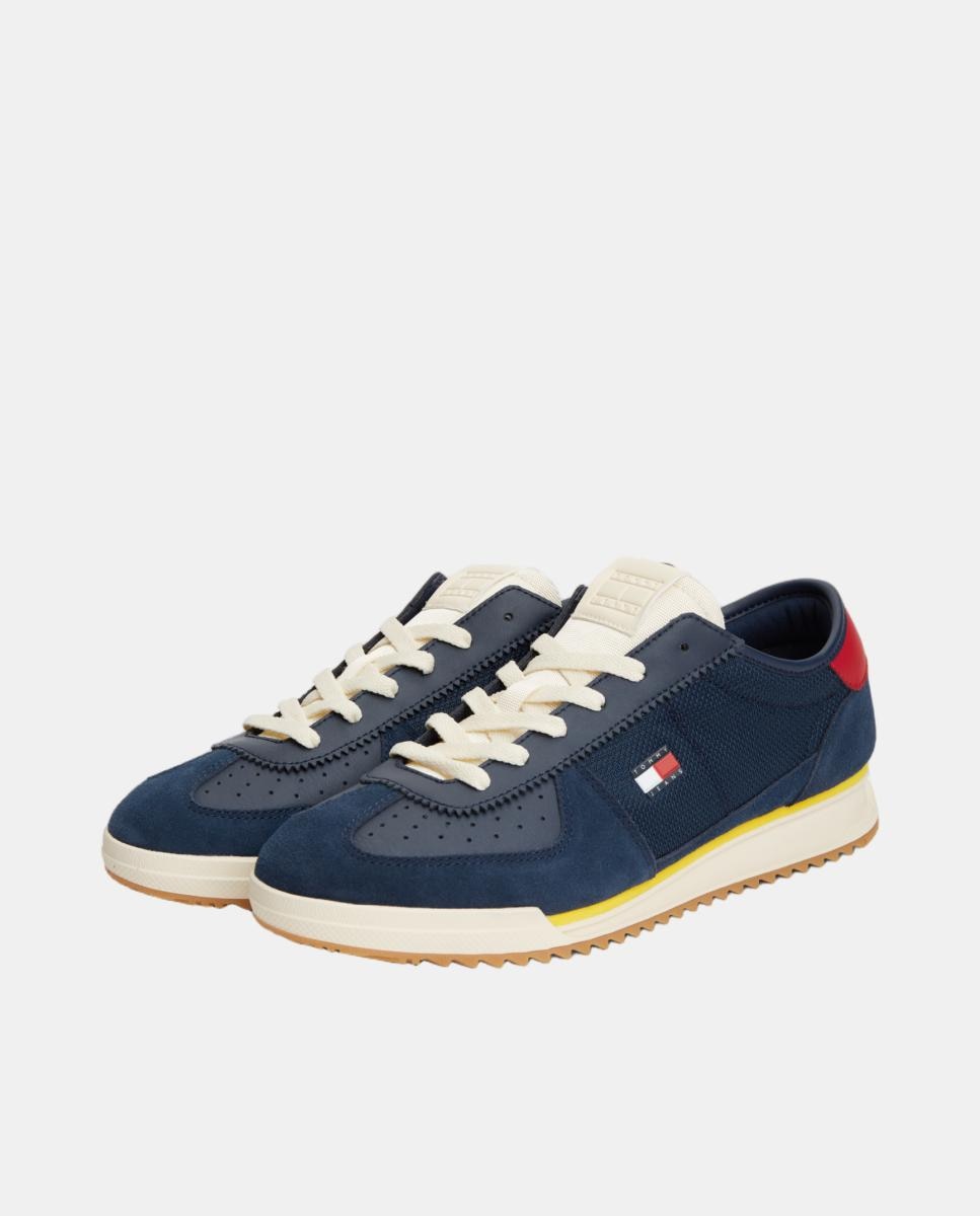 Sapatilhas de Estilo Retro com Desenho Desportivo e Detalhes Icónicos Azul-marinho-2