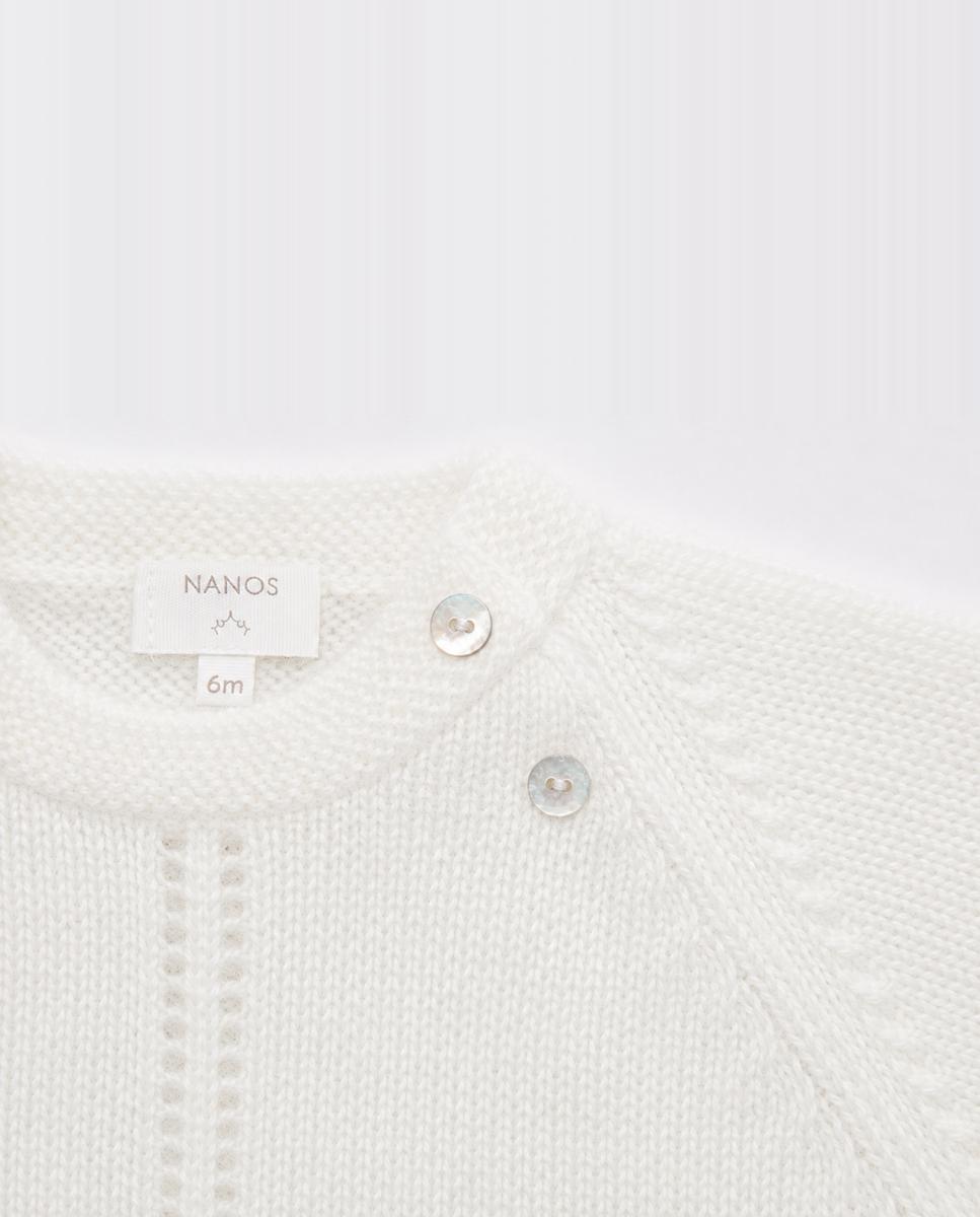 Camisola de Malha de Bebé Branco-3