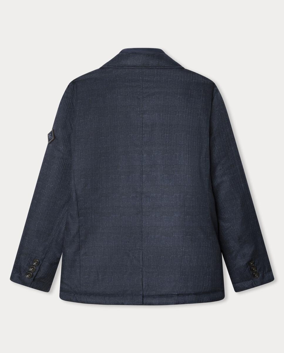 Blazer Acolchoado aos Quadrados Azul-marinho-2