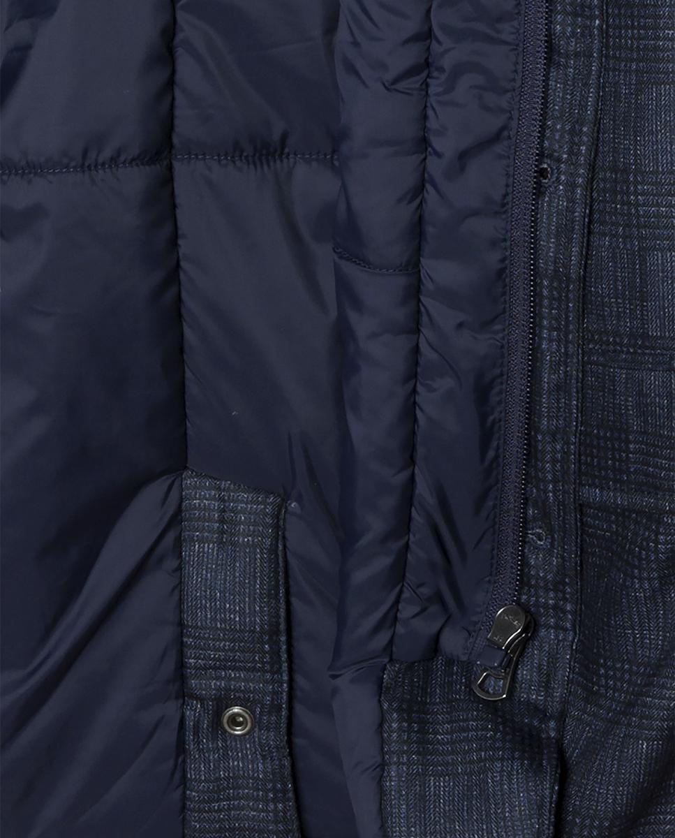 Blazer Acolchoado aos Quadrados Azul-marinho-3