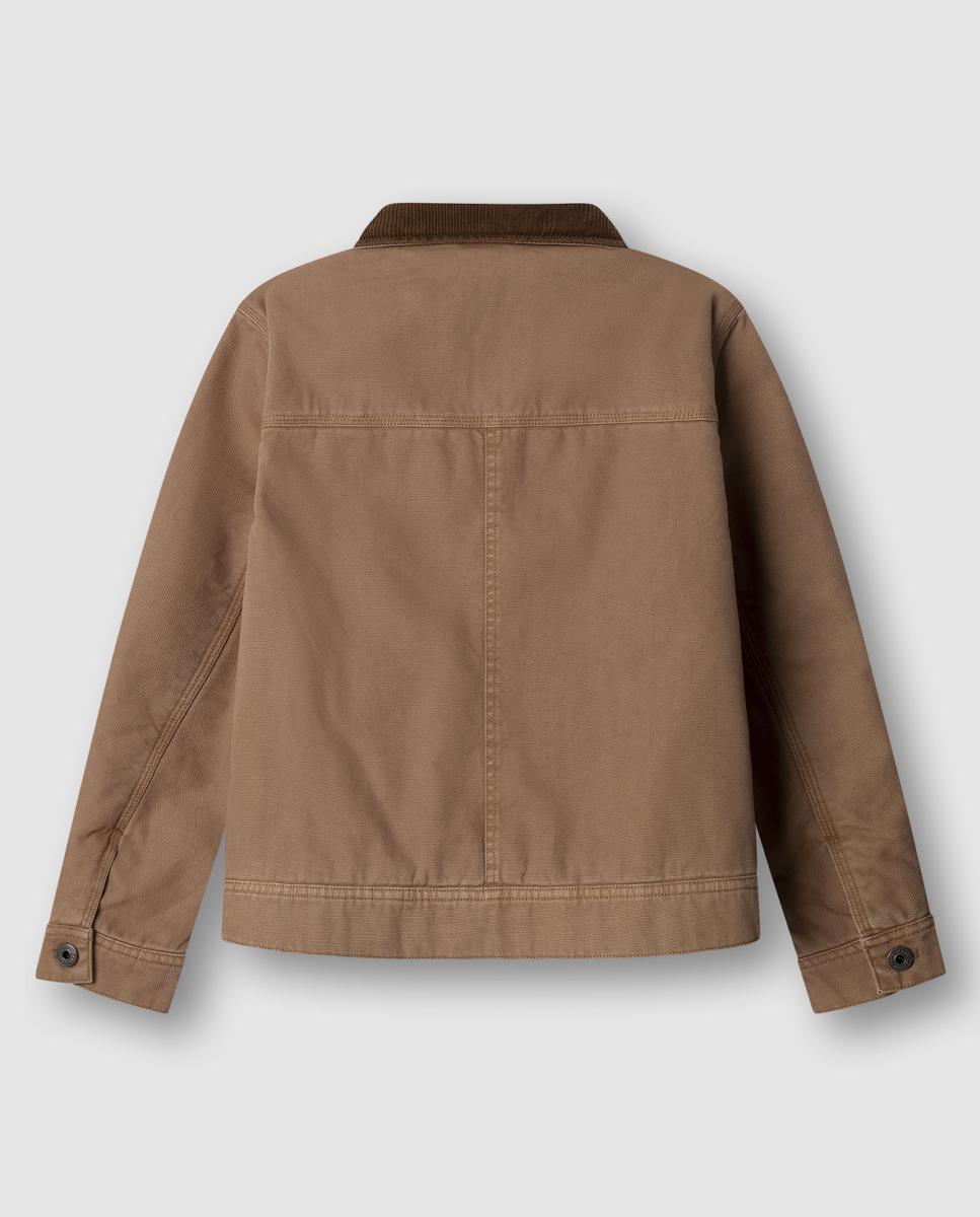 Casaco de Lona com Gola Graham Camel-2