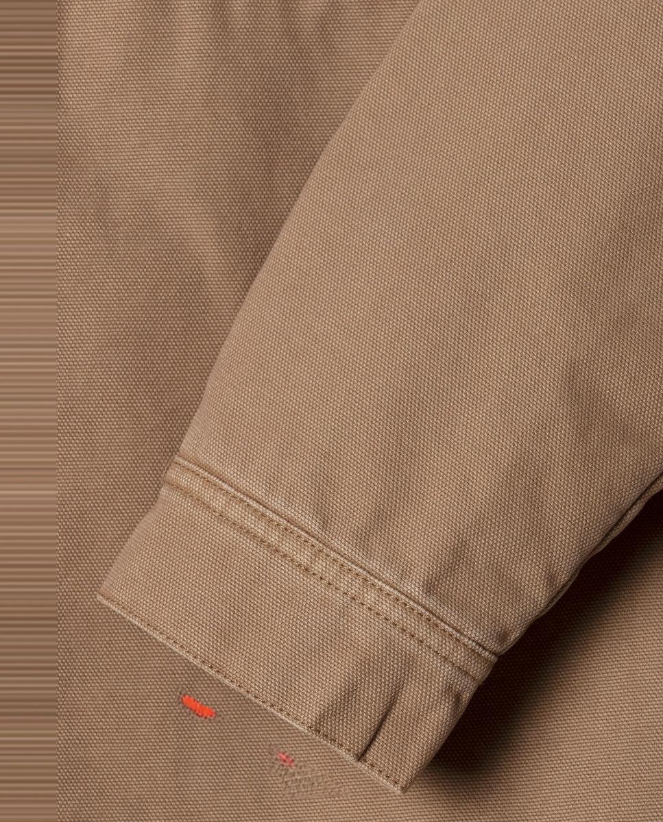 Casaco de Lona com Gola Graham Camel-4