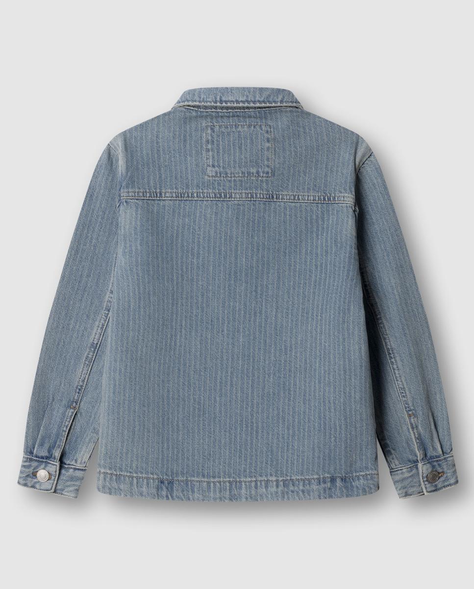 Casaco de Ganga às Riscas Melbert Azul-claro-2