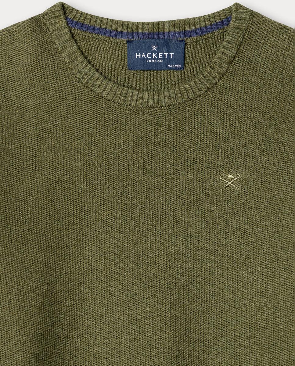 Camisola de Malha com Corte Clássico Verde-militar-3