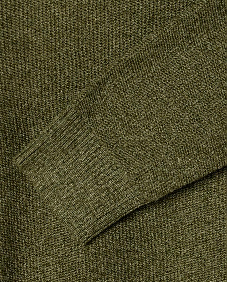 Camisola de Malha com Corte Clássico Verde-militar-4