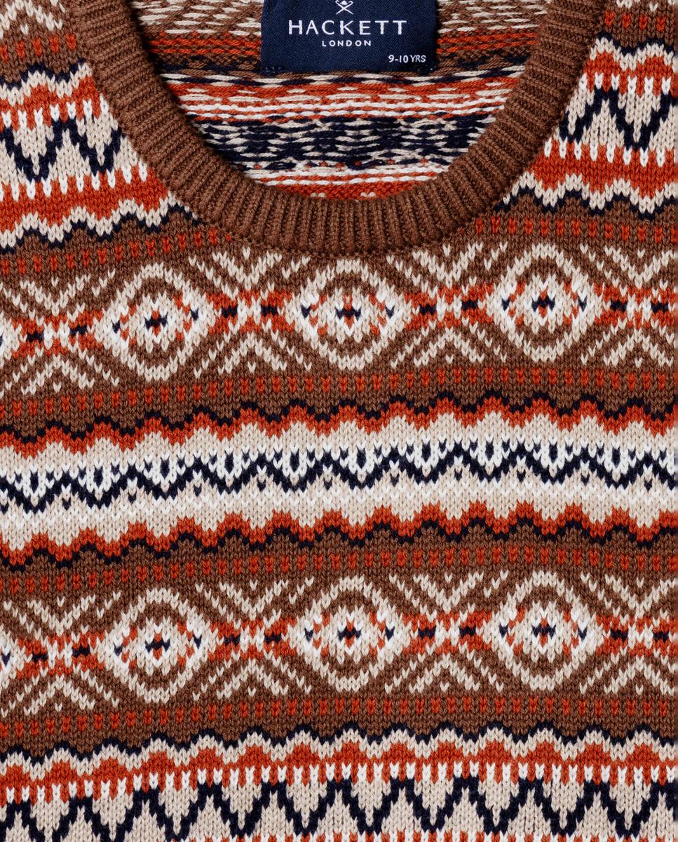 Camisola de Malha com Gola Redonda e Estampado Multicolor-3