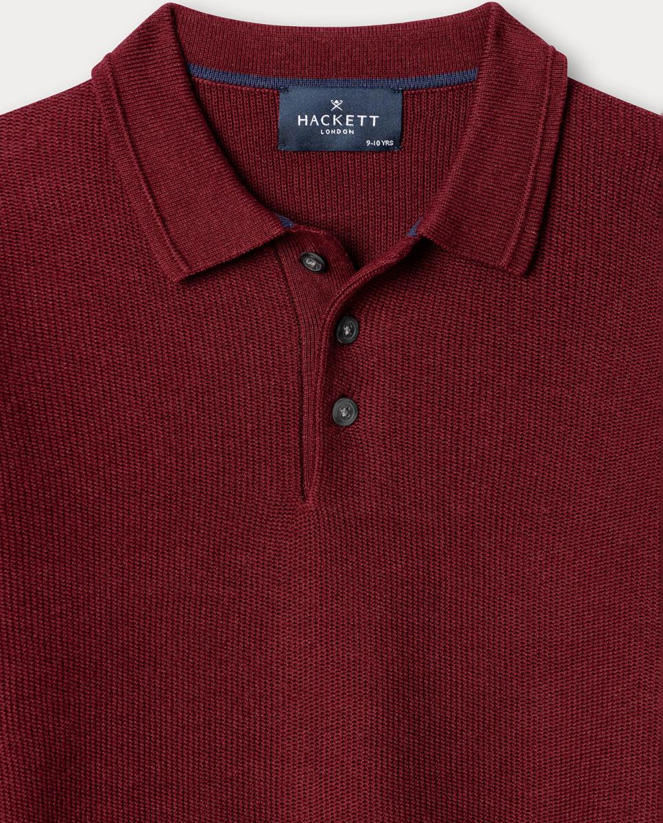 Polo de Malha com Manga Comprida Bordeaux-3