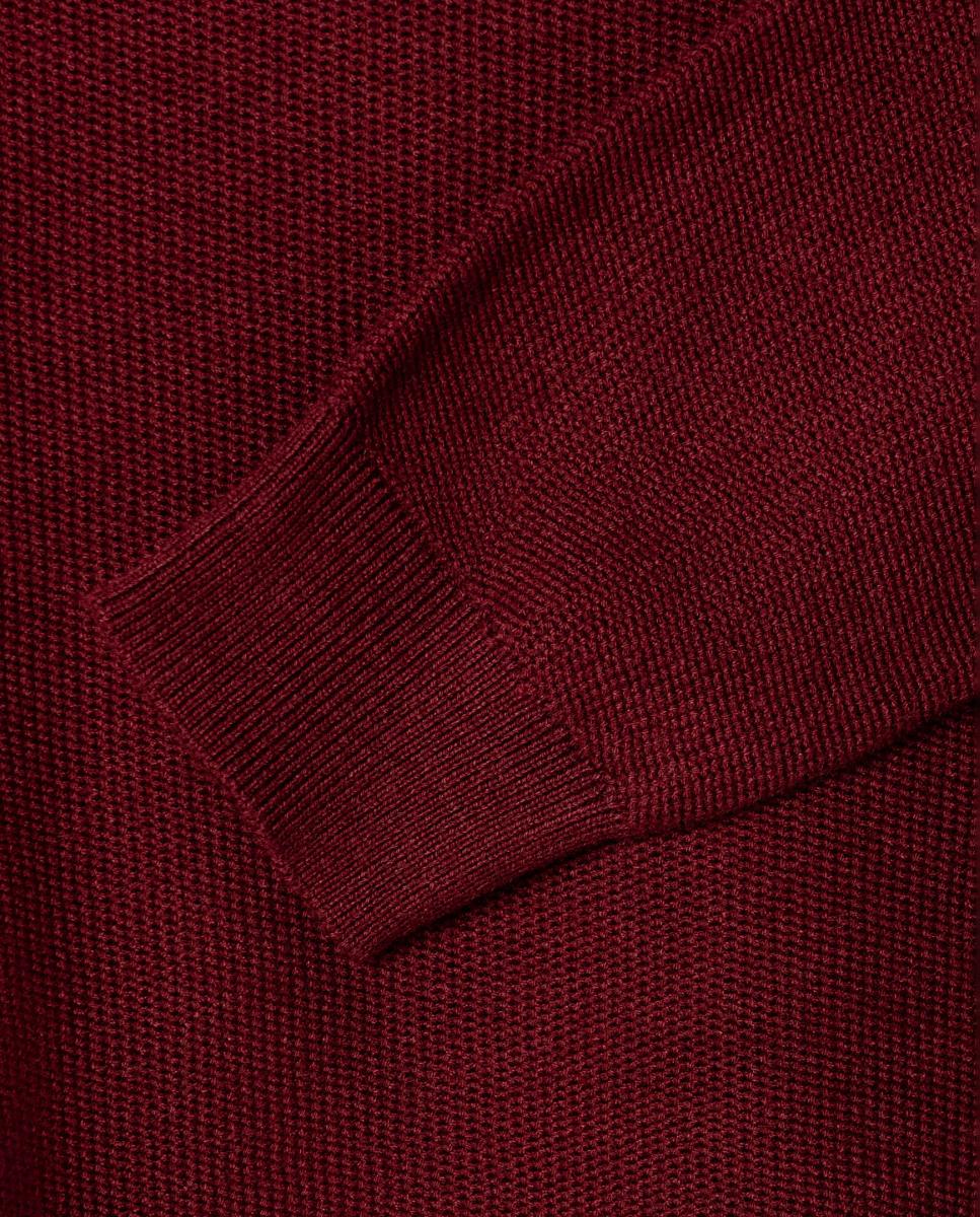 Polo de Malha com Manga Comprida Bordeaux-4