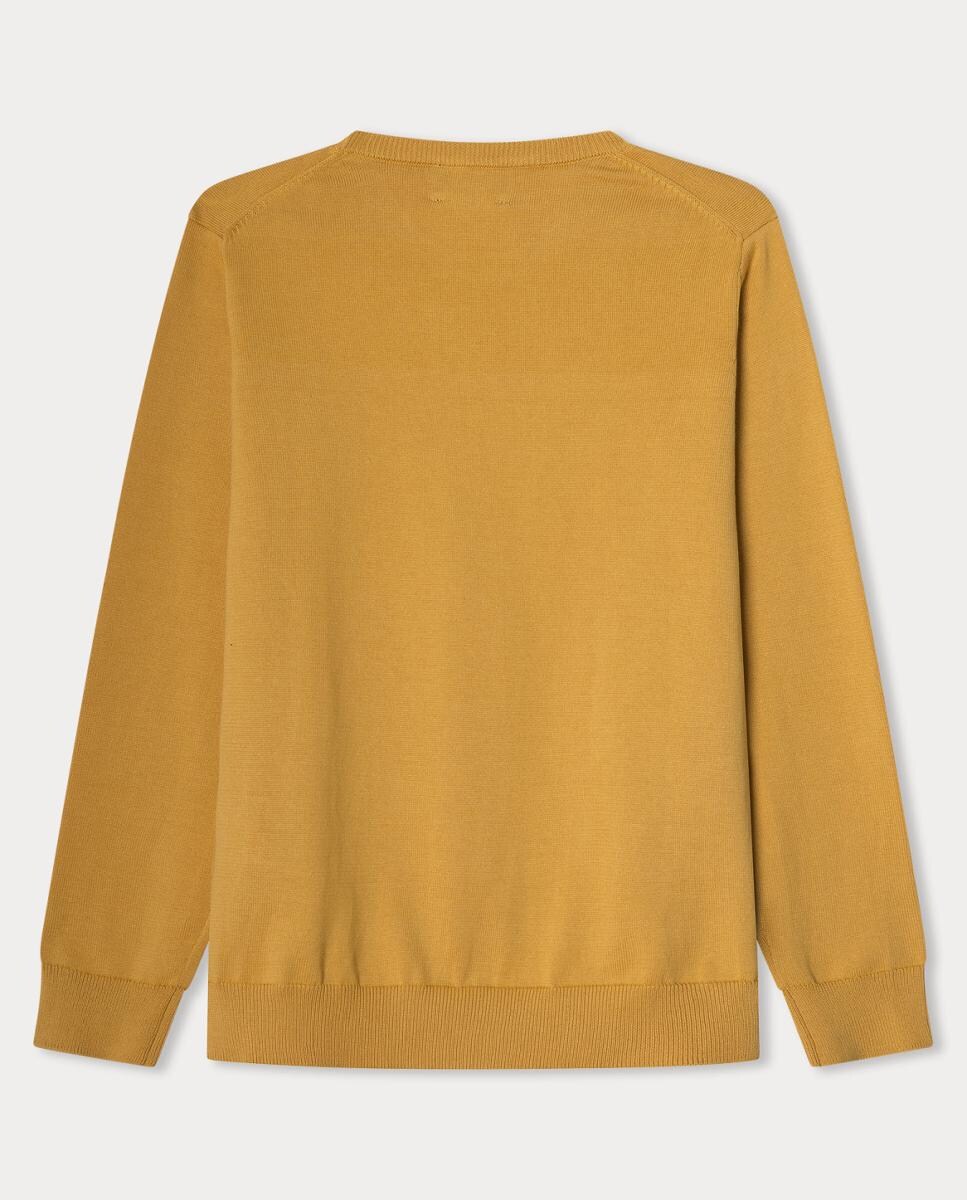 Camisola de Malha com Gola Crew Mostarda-2