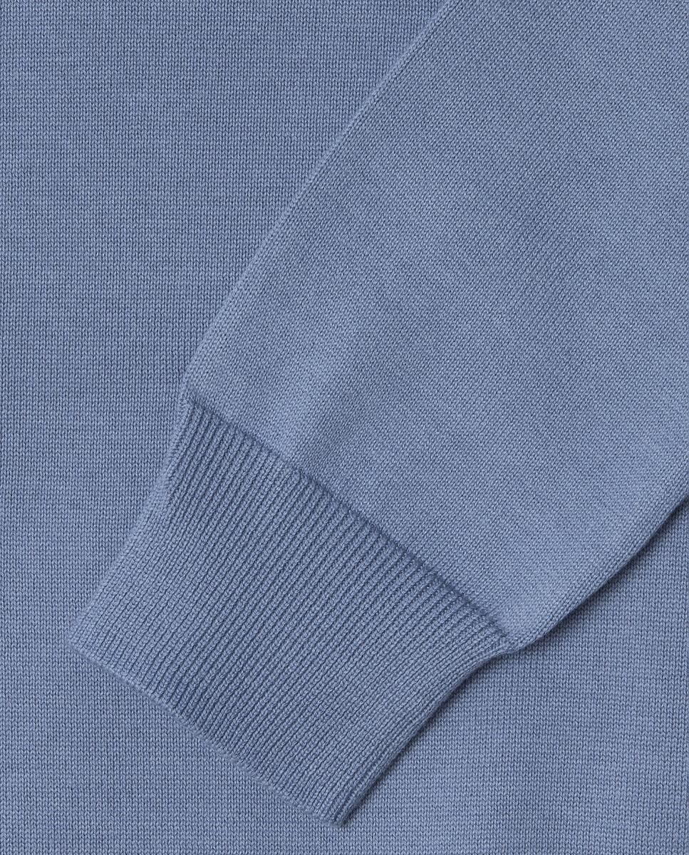 Camisola de Malha com Meio Fecho de Correr Azul-4