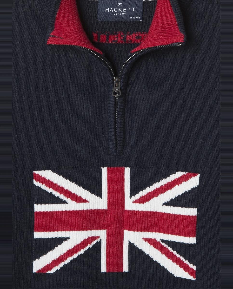 Camisola de Malha com Bandeira Azul-marinho-3