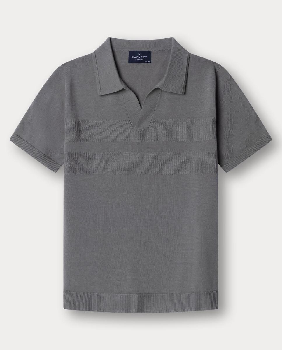 Polo Textured Knit Caqui-1