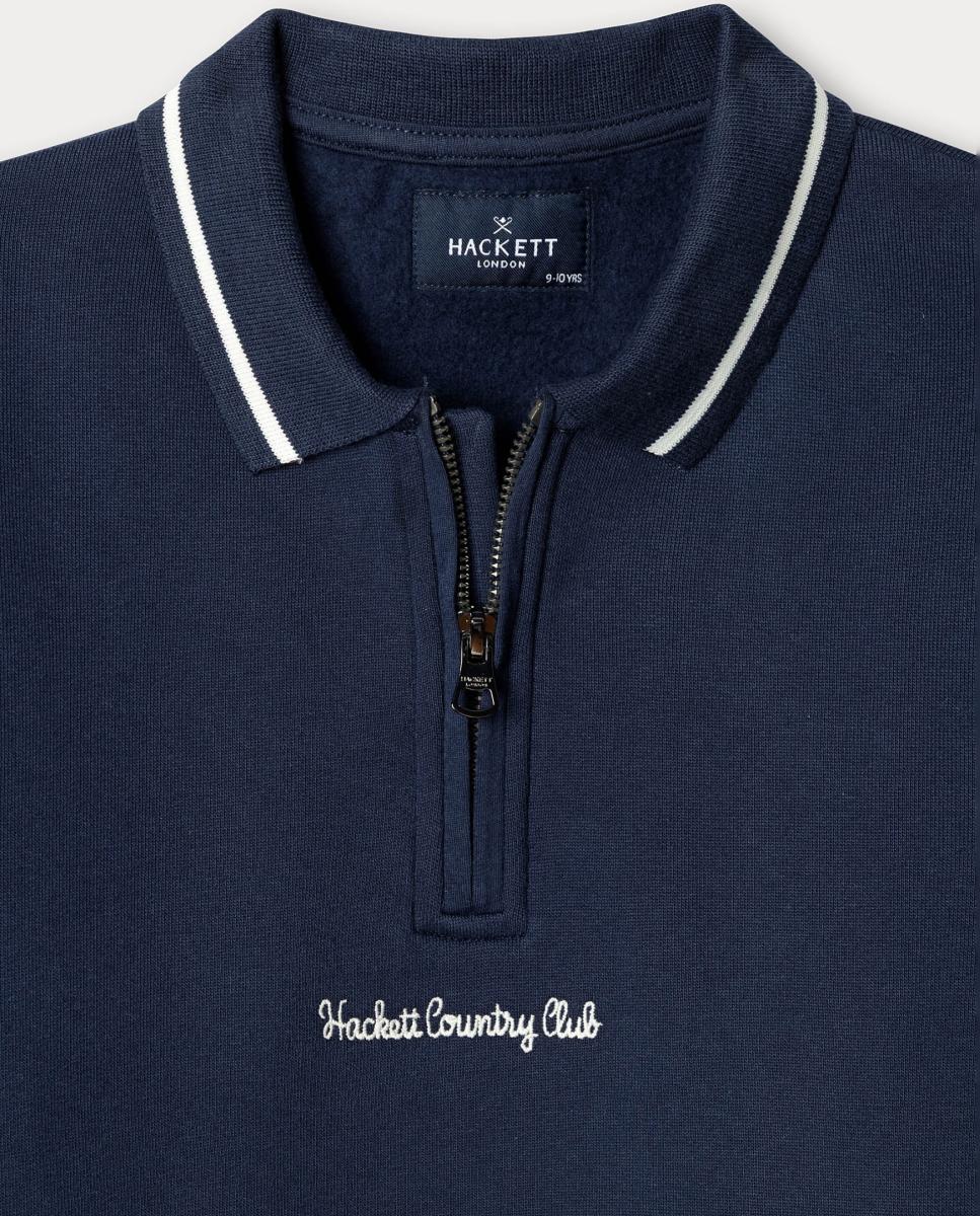 Sweatshirt com Meio Fecho de Correr Azul-marinho-3