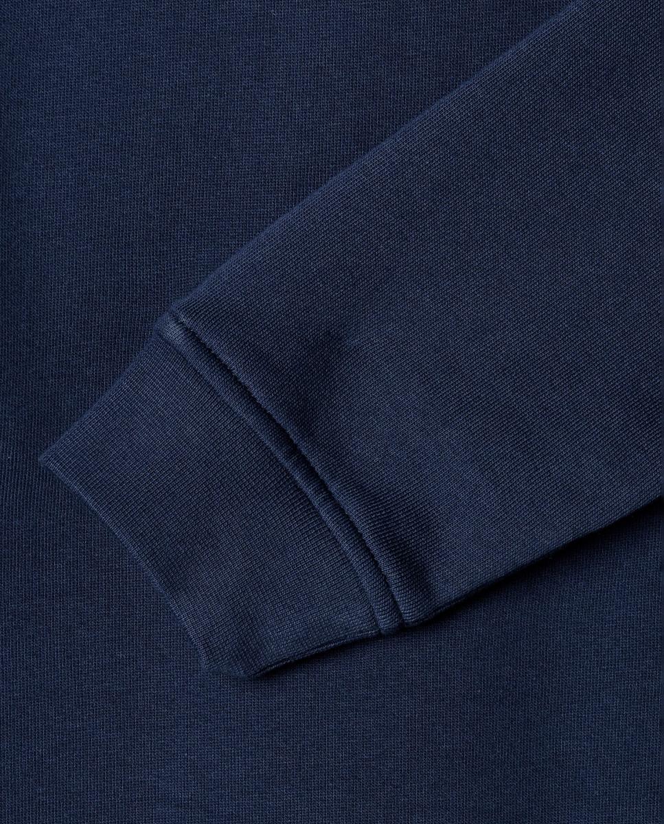 Sweatshirt com Meio Fecho de Correr Azul-marinho-4