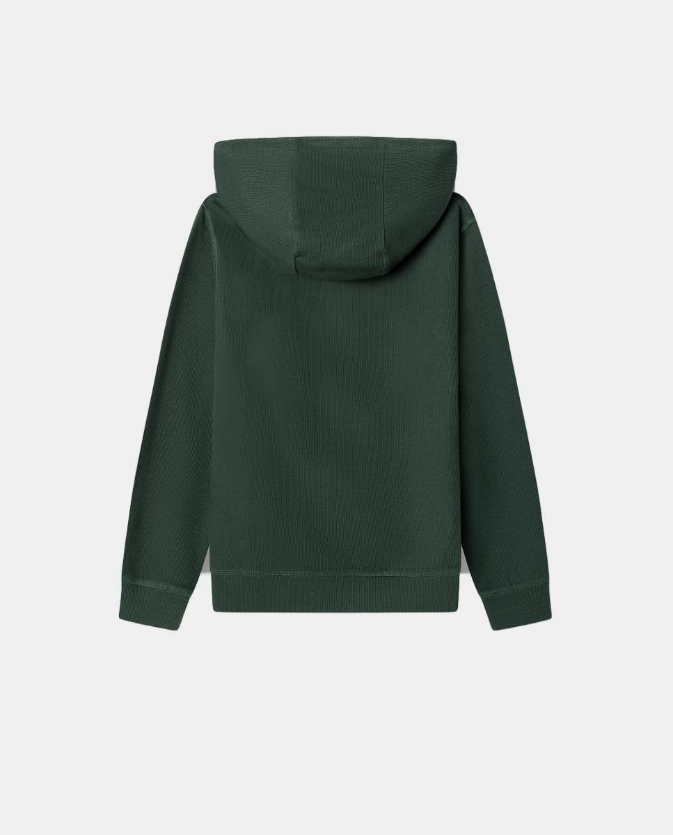 Sweatshirt com Capuz e Bordado em Contraste Verde-2