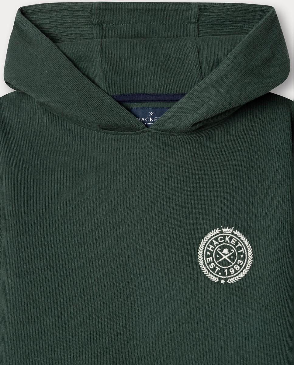 Sweatshirt com Capuz e Bordado em Contraste Verde-3