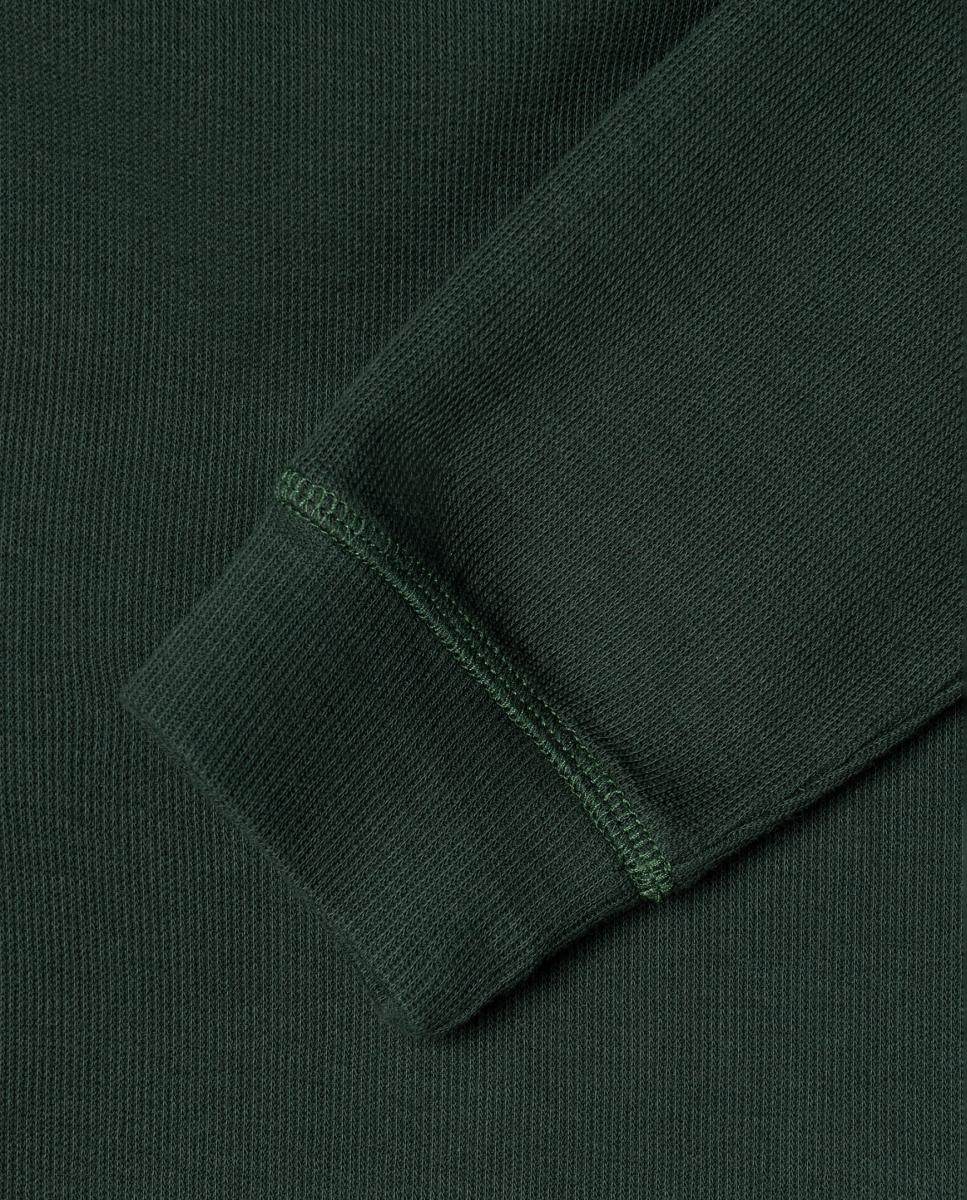 Sweatshirt com Capuz e Bordado em Contraste Verde-4