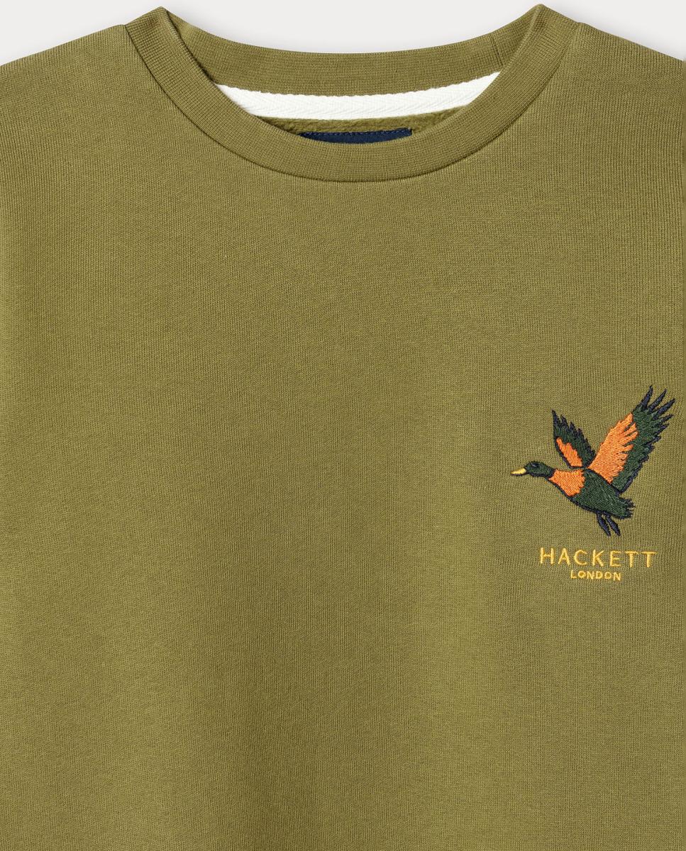 Sweatshirt com Forro Polar e Logótipo Verde-militar-3
