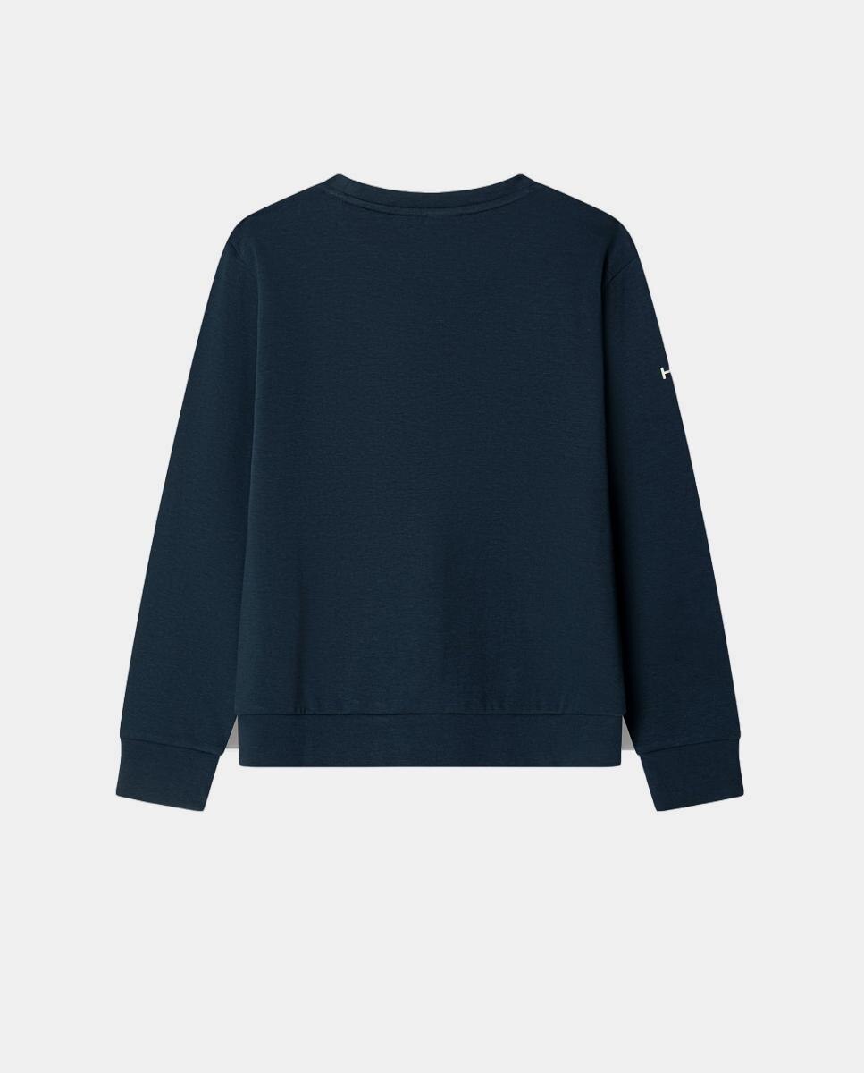 Sweatshirt com Gola Redonda Azul-marinho-2