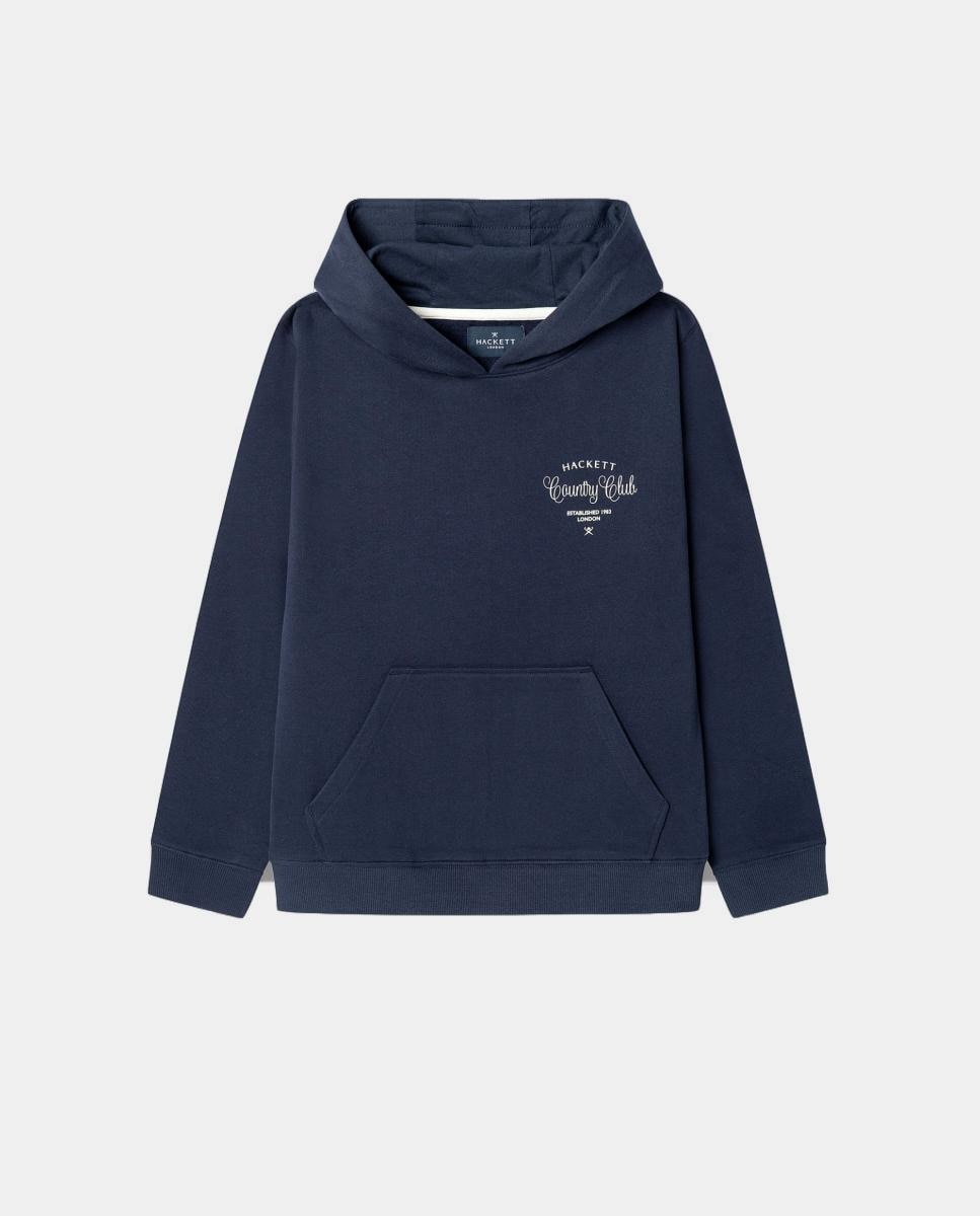 Imagen 0 de Sudadera de niño de felpa con capucha y logo Azul marino