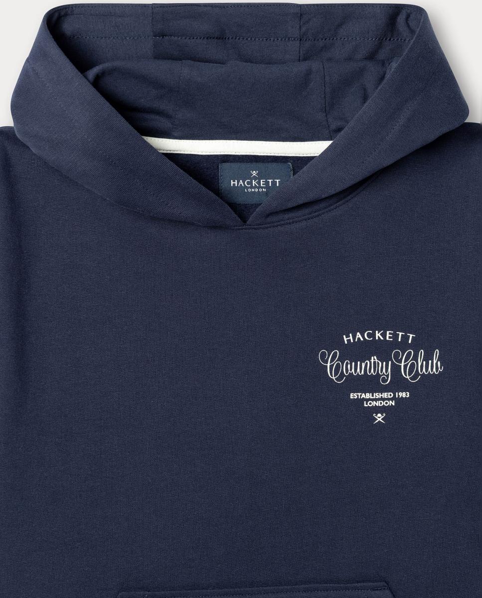 Sudadera de niño de felpa con capucha y logo - Hackett - Azul marino Azul marino-3