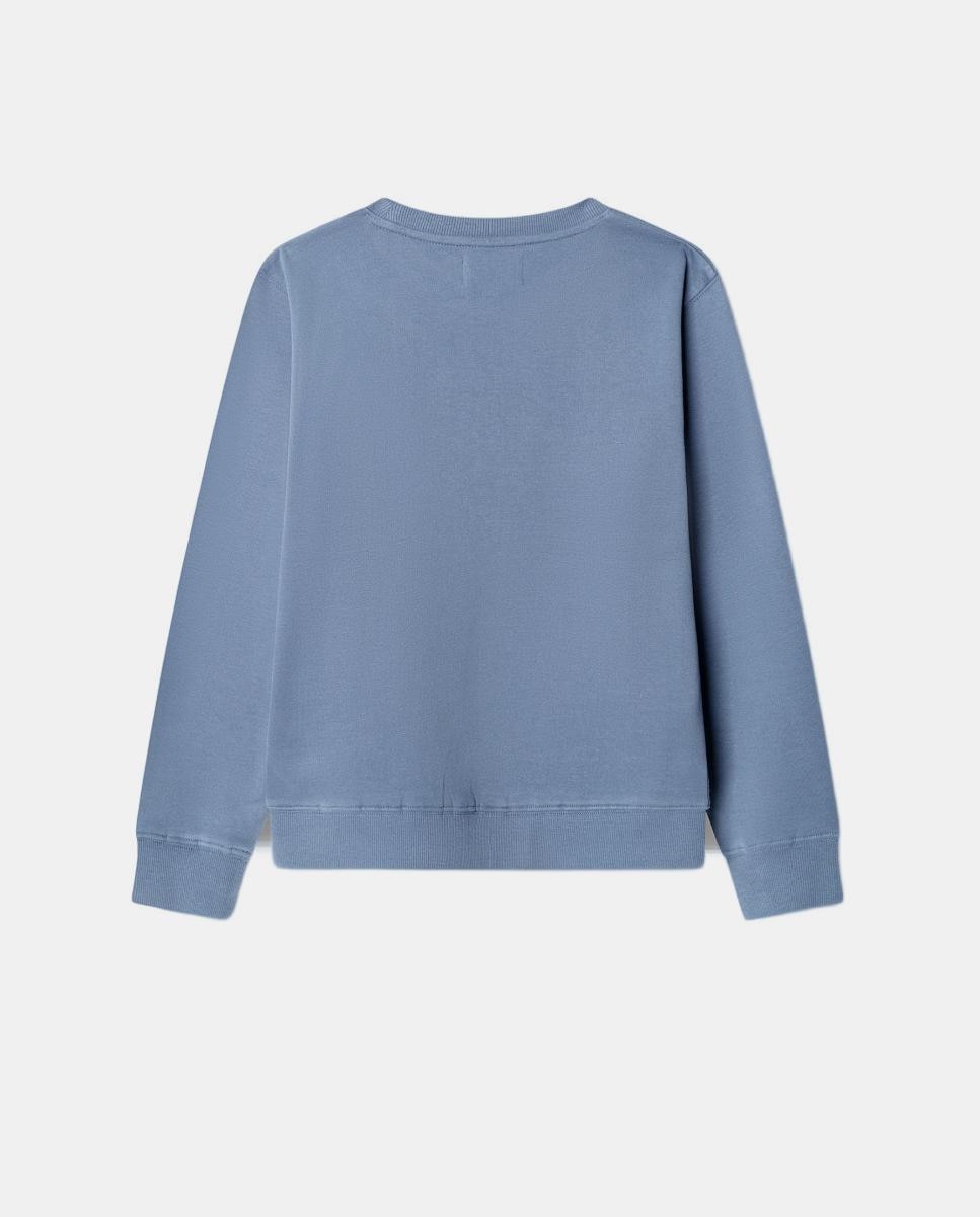 Sweatshirt Básica com Gola Redonda Azul-marinho-2