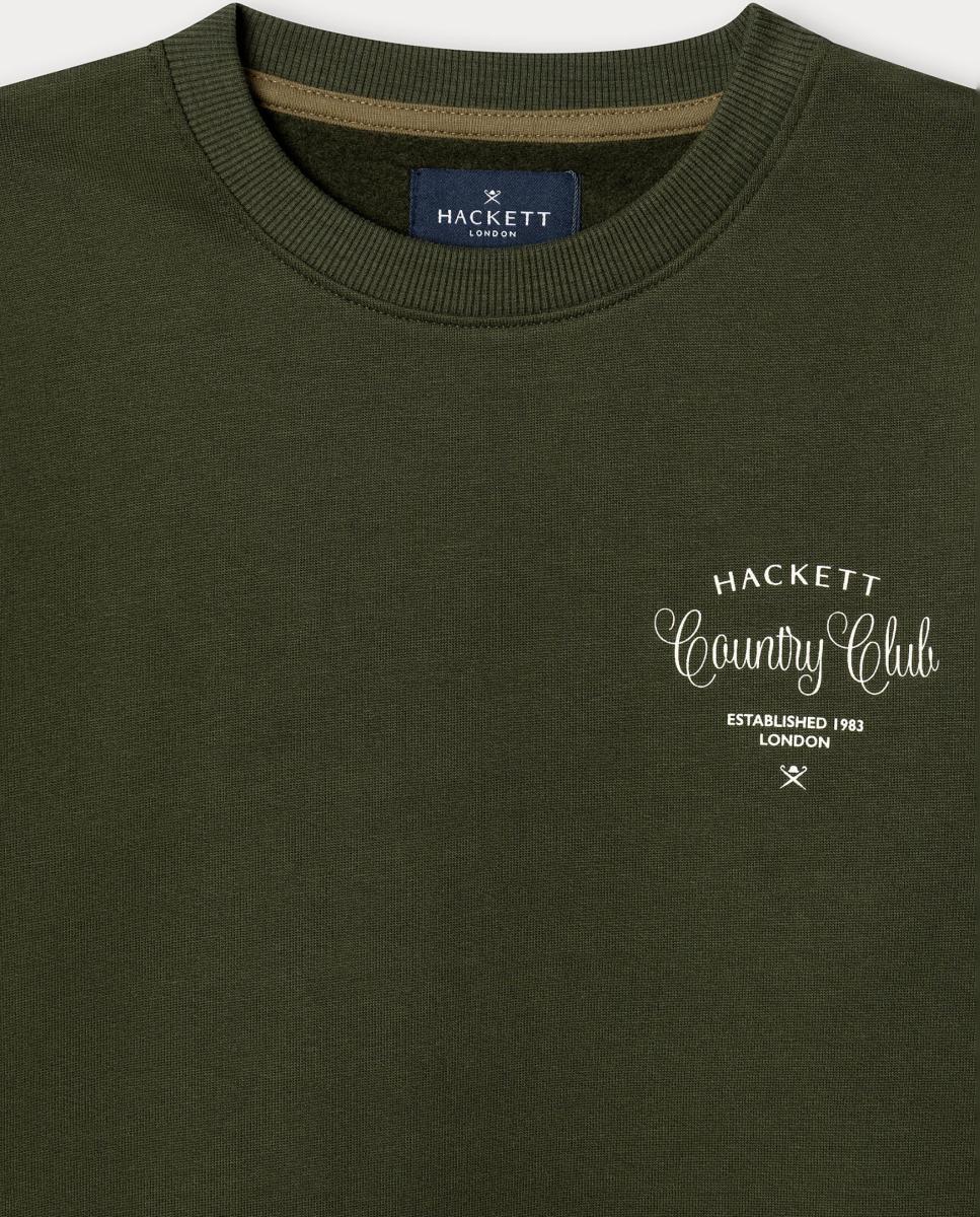 Sweatshirt Básica com Gola Redonda Verde-militar-3
