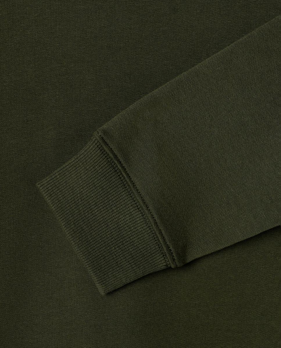 Sweatshirt Básica com Gola Redonda Verde-militar-4