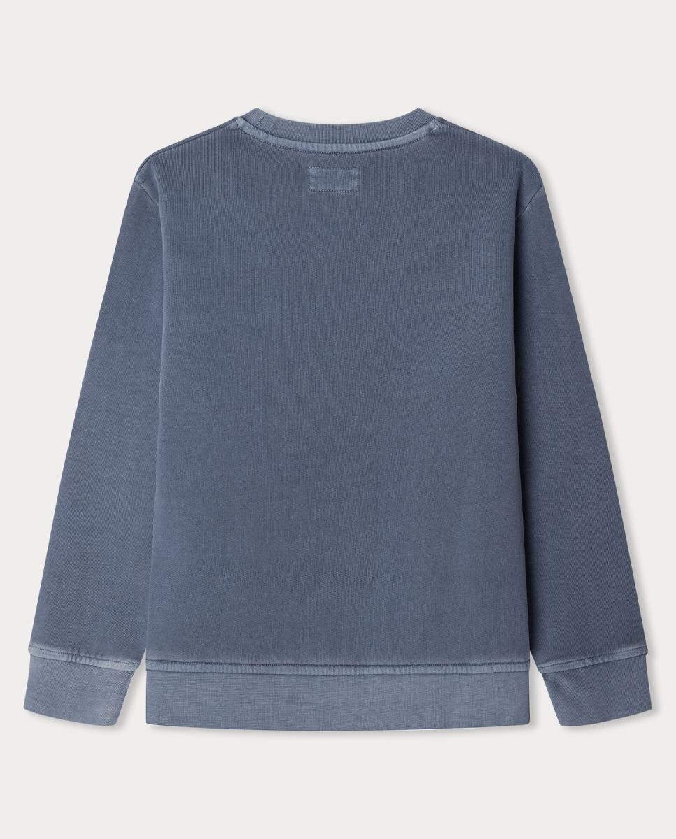 Sweatshirt com Gola Crew Azul-2