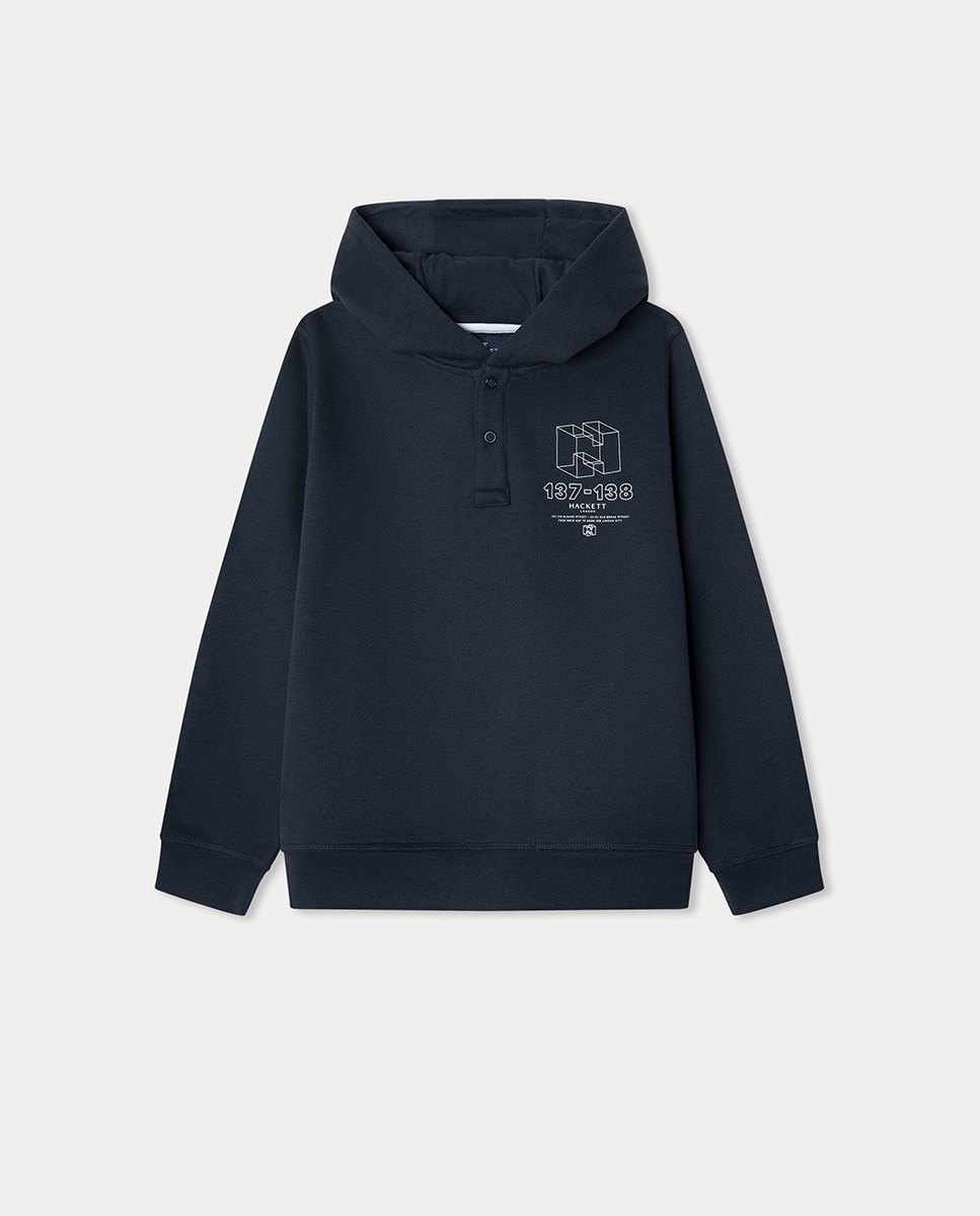 Sweatshirt com capuz Azul-marinho-1